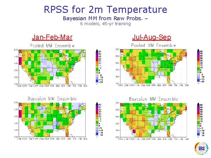 RPSS for 2 m Temperature Bayesian MM from Raw Probs. – 6 models, 45