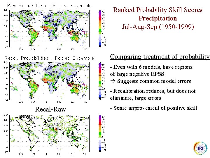 Ranked Probability Skill Scores Precipitation Jul-Aug-Sep (1950 -1999) Comparing treatment of probability - Even