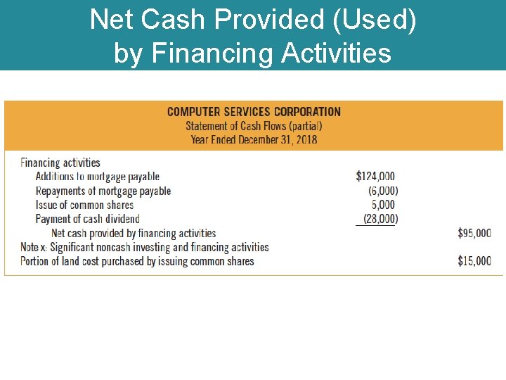 Net Cash Provided (Used) by Financing Activities 