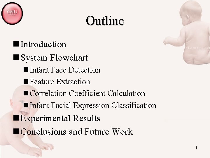 Outline n Introduction n System Flowchart n Infant Face Detection n Feature Extraction n