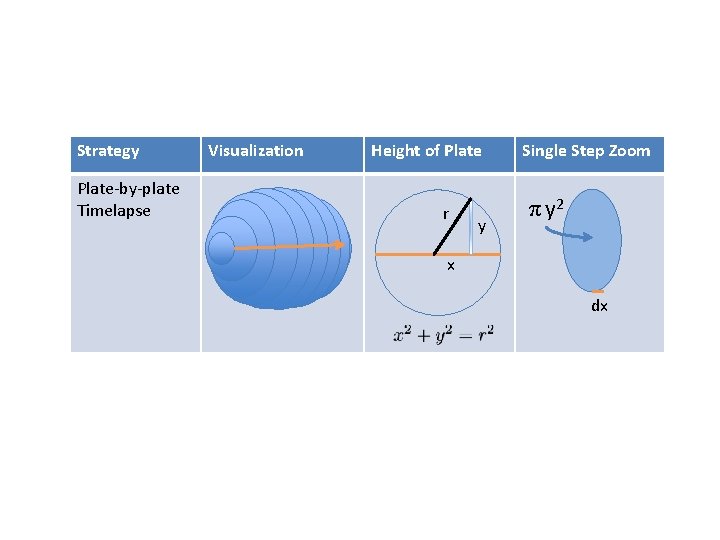 Strategy Plate-by-plate Timelapse Visualization Height of Plate r y Single Step Zoom π y