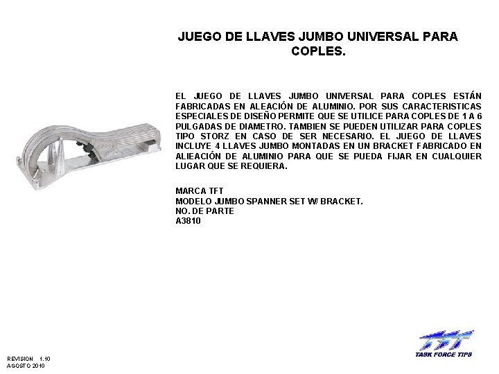 JUEGO DE LLAVES JUMBO UNIVERSAL PARA COPLES. EL JUEGO DE LLAVES JUMBO UNIVERSAL PARA