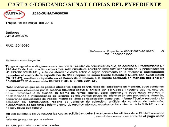 CARTA OTORGANDO SUNAT COPIAS DEL EXPEDIENTE 9 