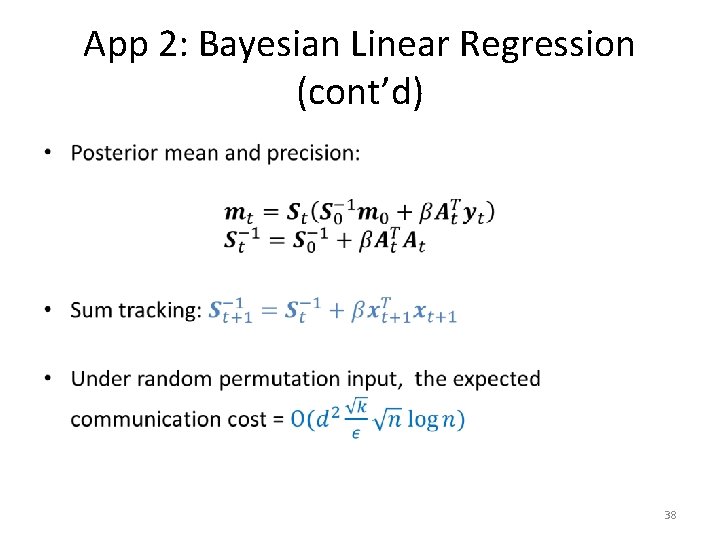 App 2: Bayesian Linear Regression (cont’d) • 38 