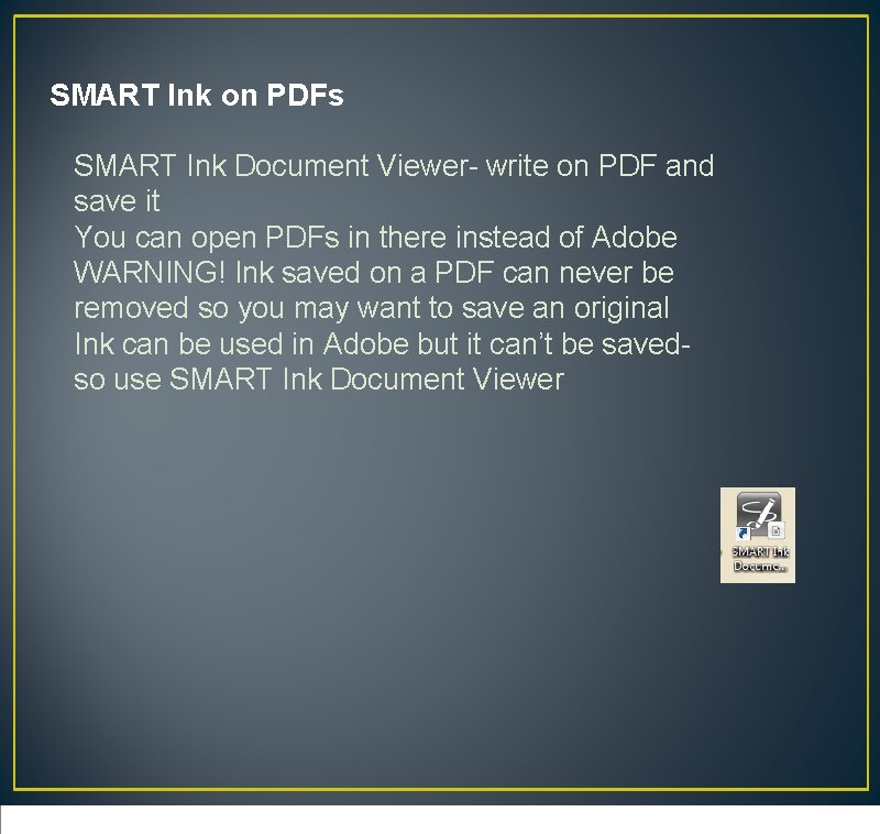 SMART Ink on PDFs SMART Ink Document Viewer- write on PDF and save it