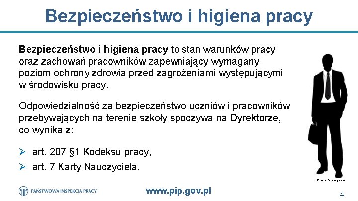 Bezpieczeństwo i higiena pracy to stan warunków pracy oraz zachowań pracowników zapewniający wymagany poziom