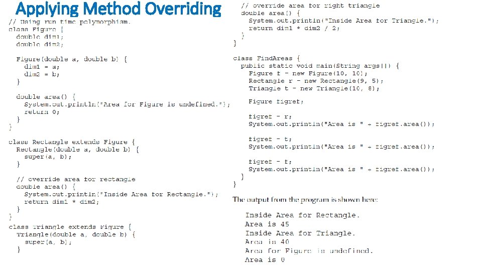 Applying Method Overriding 