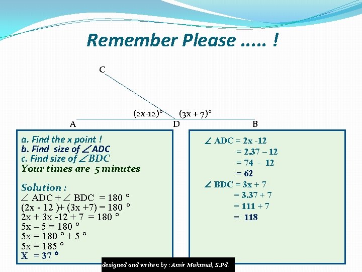 Remember Please. . . ! C (2 x-12) A a. Find the x point