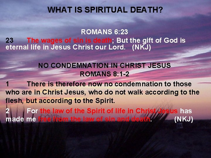 WHAT IS SPIRITUAL DEATH? ROMANS 6: 23 23 The wages of sin is death;