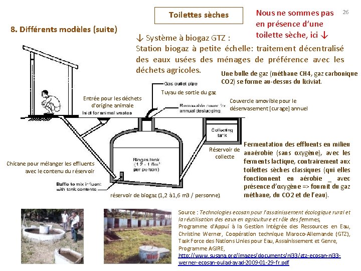 Toilettes sèches 8. Différents modèles (suite) Nous ne sommes pas en présence d’une toilette