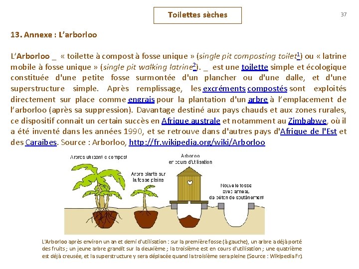 Toilettes sèches 37 13. Annexe : L’arborloo L’Arborloo _ « toilette à compost à