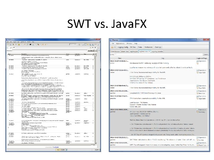 SWT vs. Java. FX SWT vs. Java. FX