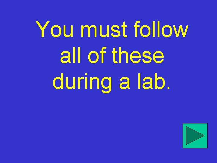 You must follow all of these during a lab. 