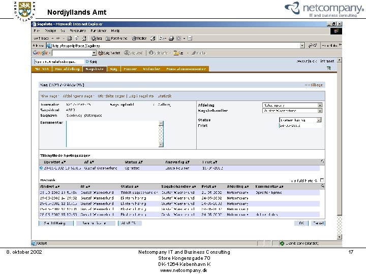 Nordjyllands Amt 8. oktober 2002 Netcompany IT and Business Consulting Store Kongensgade 70 DK-1264