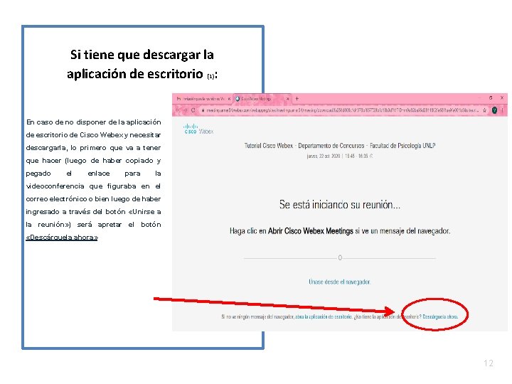 Si tiene que descargar la aplicación de escritorio (1): En caso de no disponer