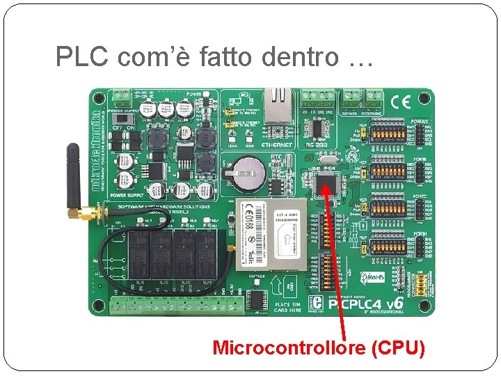 PLC com’è fatto dentro … Microcontrollore (CPU) 