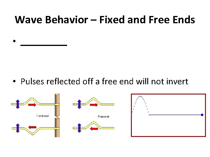 Wave Behavior – Fixed and Free Ends • _____ • Pulses reflected off a Wave Behavior – Fixed and Free Ends • _____ • Pulses reflected off a