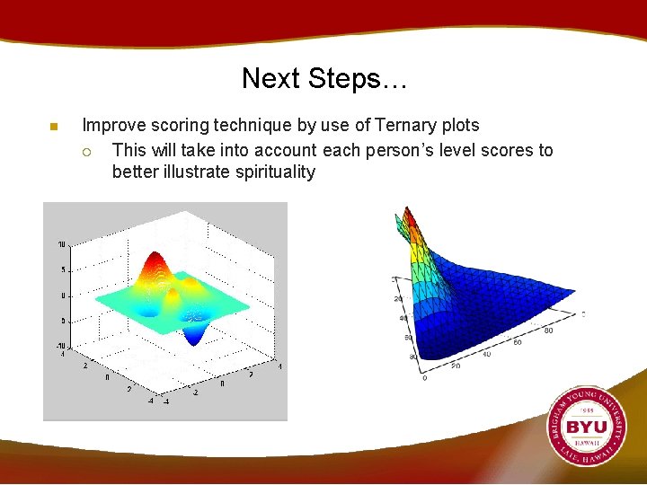 Next Steps… n Improve scoring technique by use of Ternary plots ¡ This will