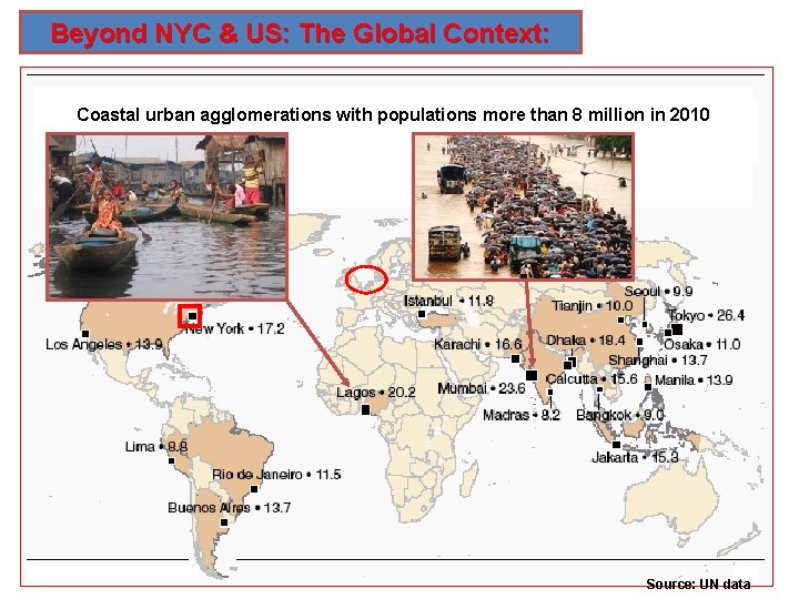 Beyond NYC & US: The Global Context: Coastal urban agglomerations with populations more than