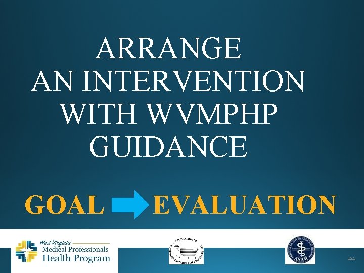 ARRANGE AN INTERVENTION WITH WVMPHP GUIDANCE GOAL EVALUATION 124 