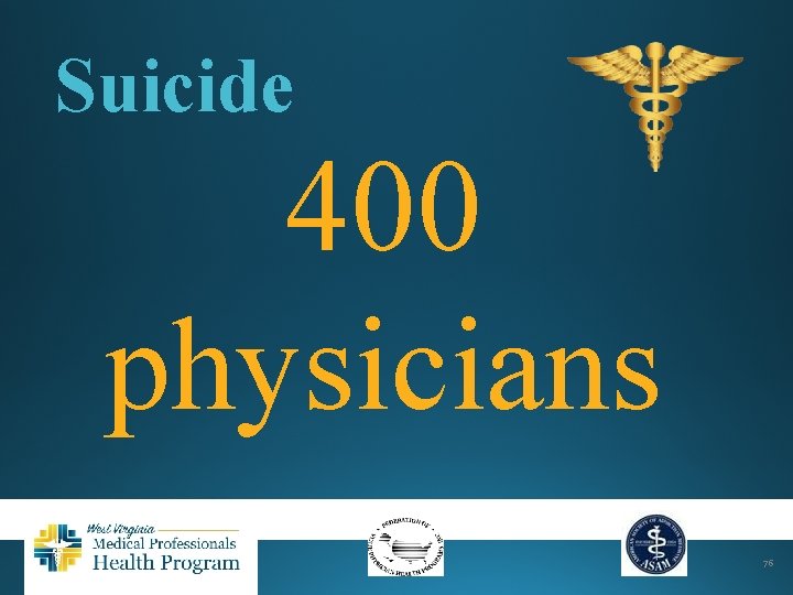 Suicide 400 physicians 76 