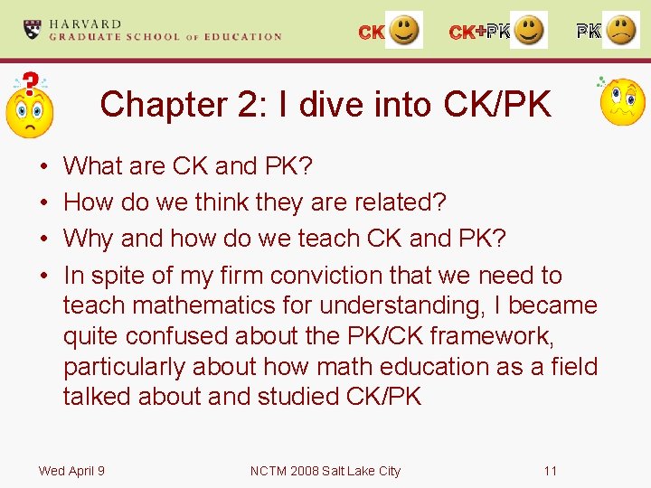 + PK PK Chapter 2: I dive into CK/PK • • What are CK