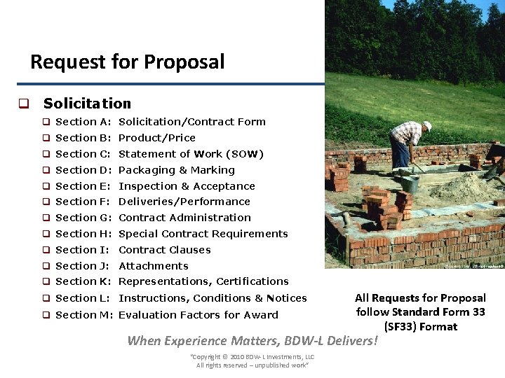 Request for Proposal q Solicitation q Section A: Solicitation/Contract Form q Section B: Product/Price