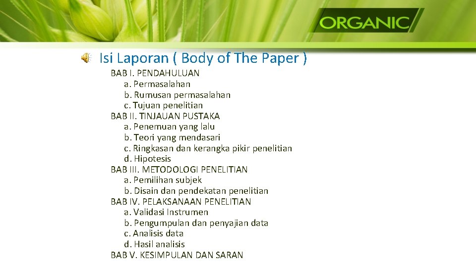 Isi Laporan ( Body of The Paper ) BAB I. PENDAHULUAN a. Permasalahan b.