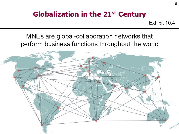 8 Globalization in the 21 st Century Exhibit 10. 4 MNEs are global-collaboration networks