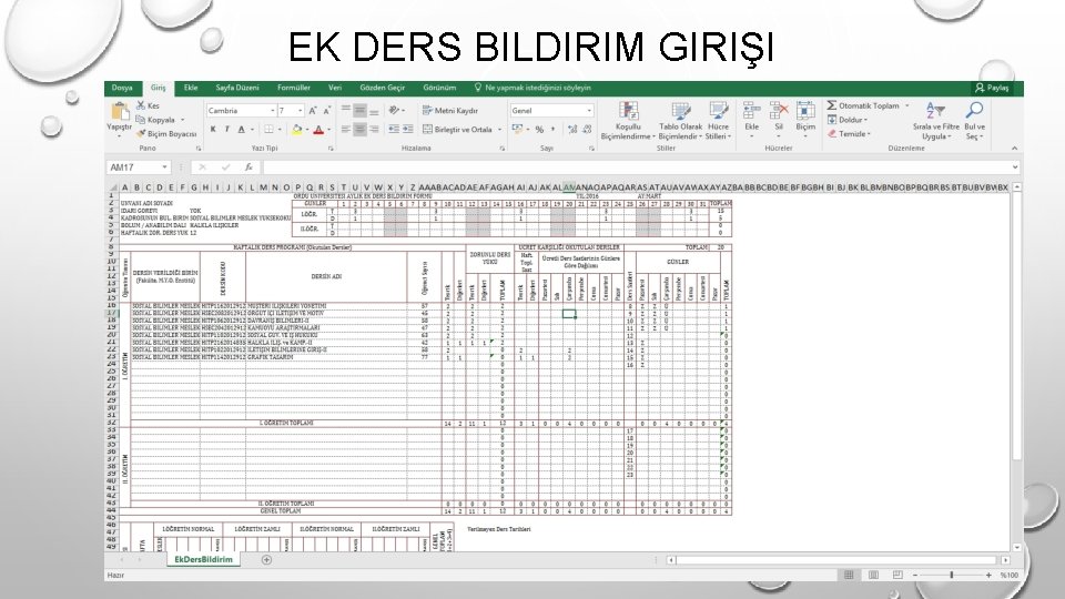 EK DERS BILDIRIM GIRIŞI 