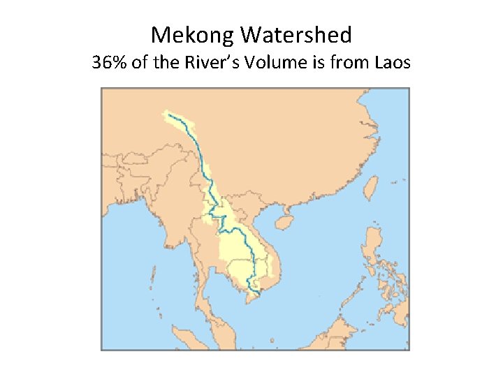 Mekong Watershed 36% of the River’s Volume is from Laos 