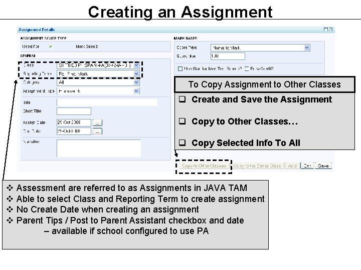 Creating an Assignment To Copy Assignment to Other Classes q Create and Save the Creating an Assignment To Copy Assignment to Other Classes q Create and Save the