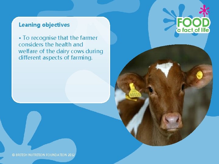 Leaning objectives • To recognise that the farmer considers the health and welfare of