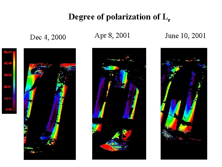 Degree of polarization of Lr Dec 4, 2000 Apr 8, 2001 June 10, 2001