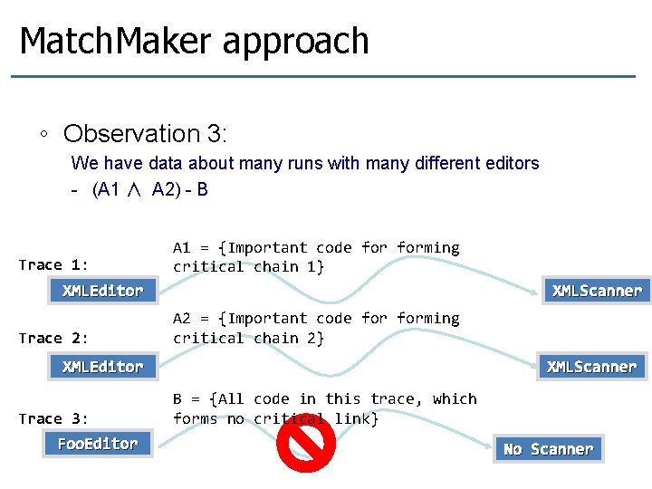 Match. Maker approach ◦ Observation 3: We have data about many runs with many Match. Maker approach ◦ Observation 3: We have data about many runs with many