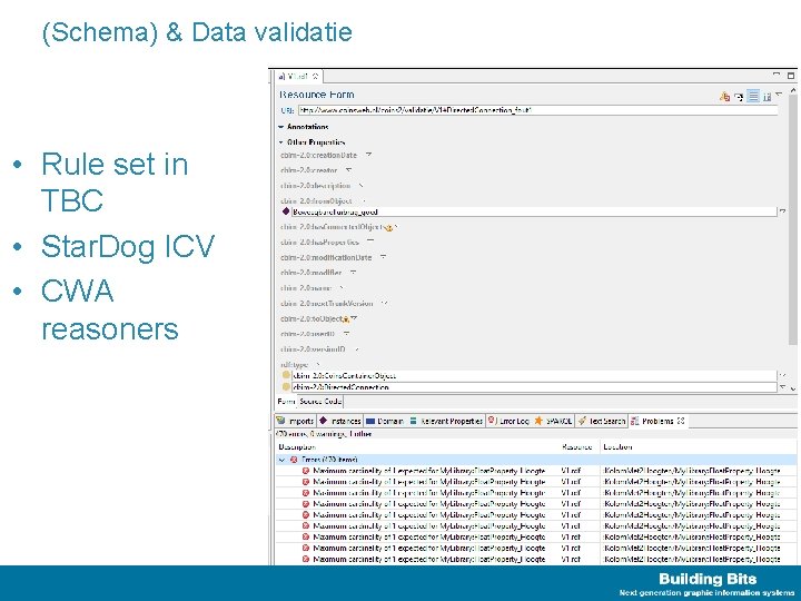 (Schema) & Data validatie • Rule set in TBC • Star. Dog ICV •