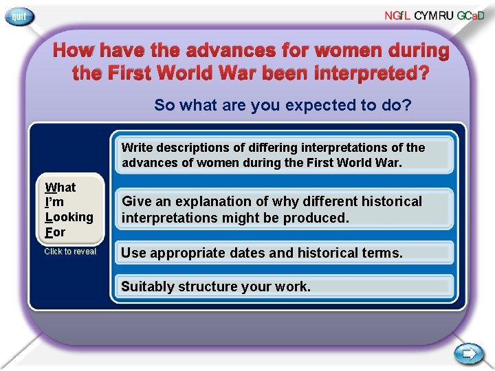 How have the advances for women during the First World War been interpreted? So