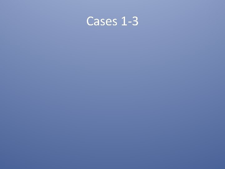 Cases 1 -3 