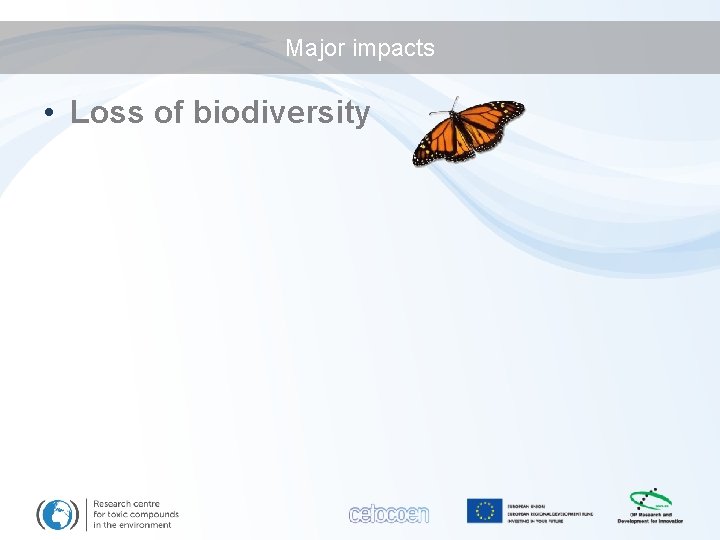 Major impacts • Loss of biodiversity 