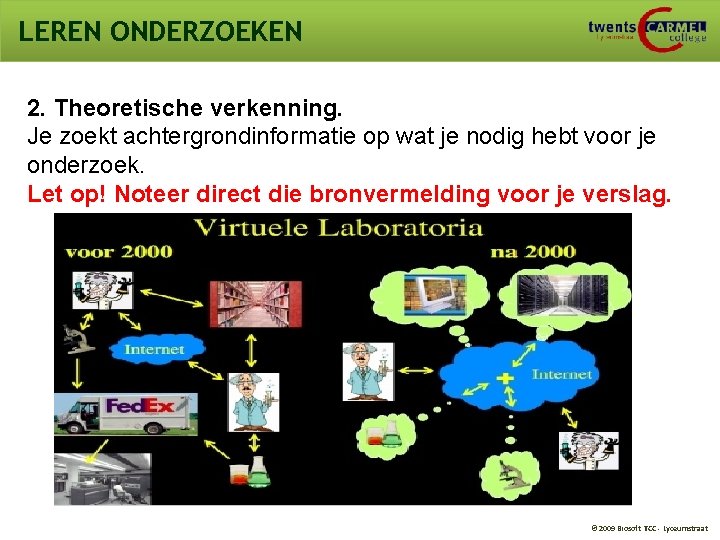 LEREN ONDERZOEKEN 2. Theoretische verkenning. Je zoekt achtergrondinformatie op wat je nodig hebt voor