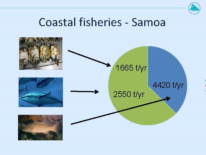 Coastal fisheries - Samoa 1665 t/yr 4420 t/yr 2550 t/yr 