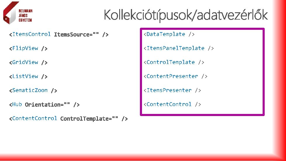 Items. Control <Data. Template /> Flip. View <Items. Panel. Template /> Grid. View <Control.