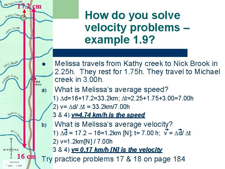 17. 2 cm l a) How do you solve velocity problems – example 1.