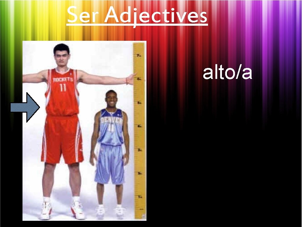 Ser Adjectives alto/a 