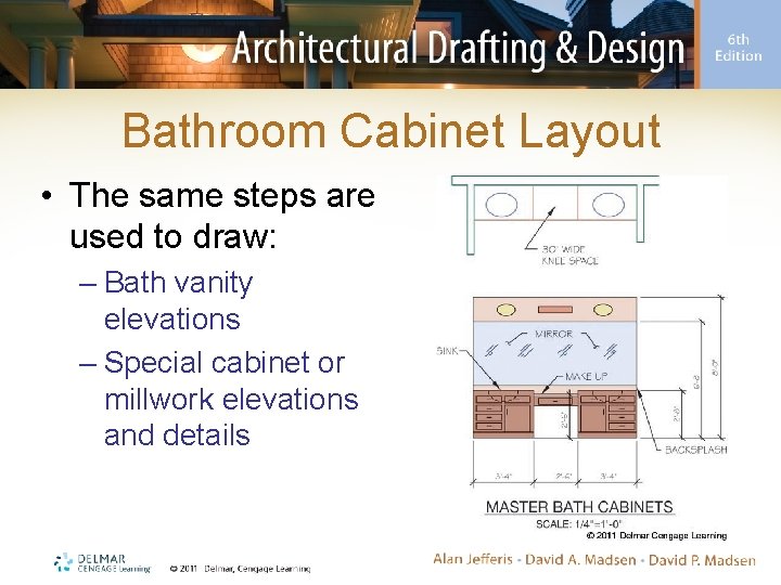 Bathroom Cabinet Layout • The same steps are used to draw: – Bath vanity