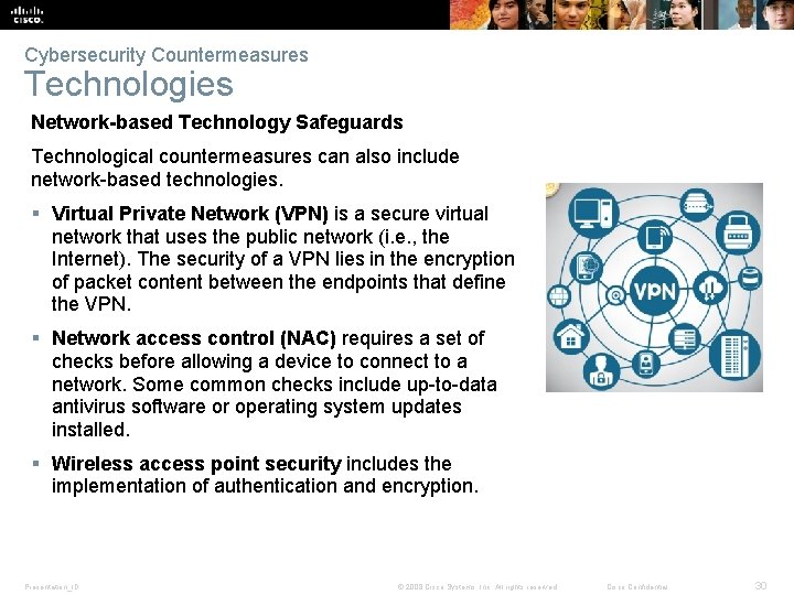 Cybersecurity Countermeasures Technologies Network-based Technology Safeguards Technological countermeasures can also include network-based technologies. §