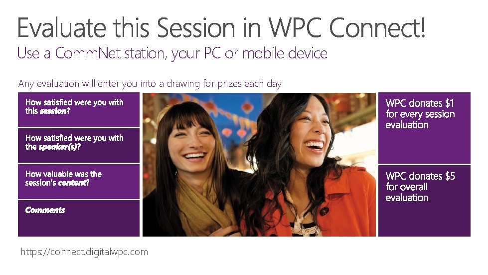 Use a Comm. Net station, your PC or mobile device Any evaluation will enter