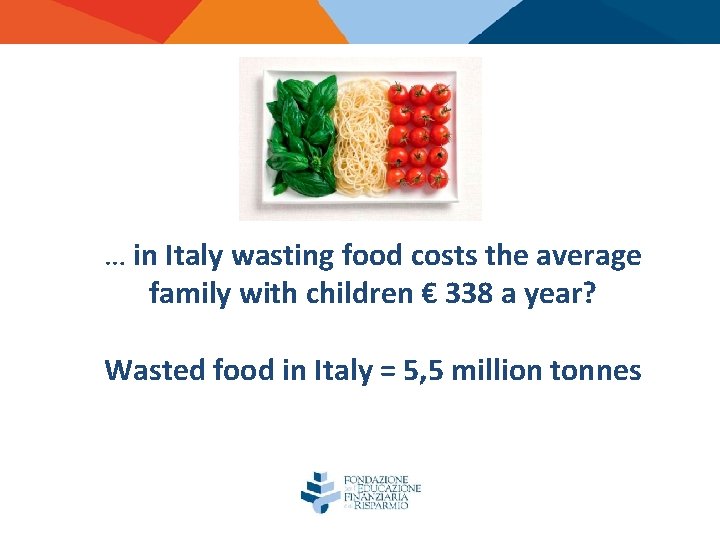 … in Italy wasting food costs the average family with children € 338 a