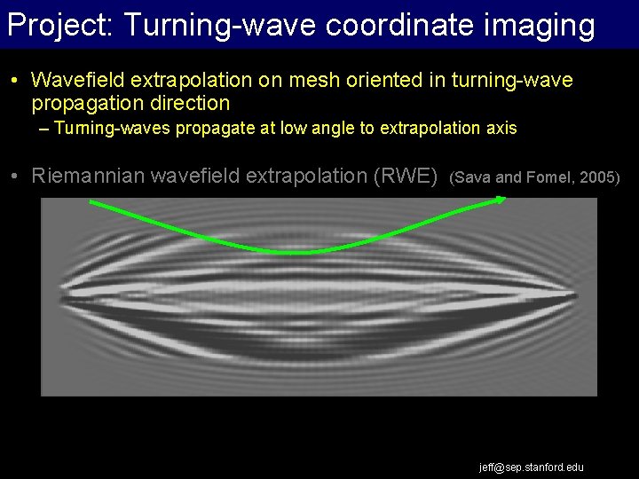 Project: Turning-wave coordinate imaging Extrapolation Work Flow • Wavefield extrapolation on mesh oriented in