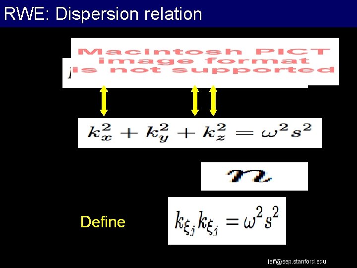 RWE: Dispersion relation Define jeff@sep. stanford. edu 